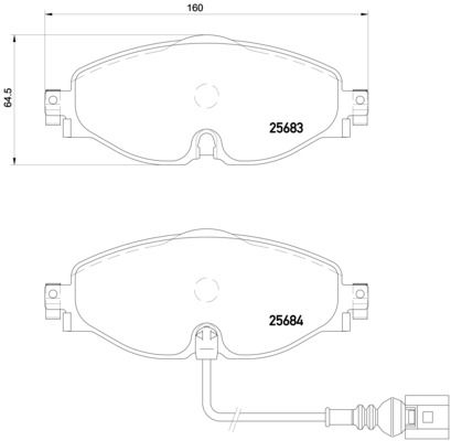 Bremsbelagsatz, Scheibenbremse Vorderachse Brembo P 85 126X von Brembo