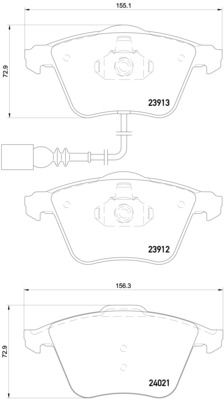 Bremsbelagsatz, Scheibenbremse Vorderachse Brembo P 85 129X von Brembo