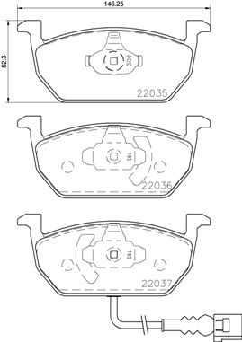 Bremsbelagsatz, Scheibenbremse Vorderachse Brembo P 85 137X von Brembo