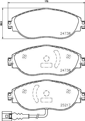 Bremsbelagsatz, Scheibenbremse Vorderachse Brembo P 85 144X von Brembo