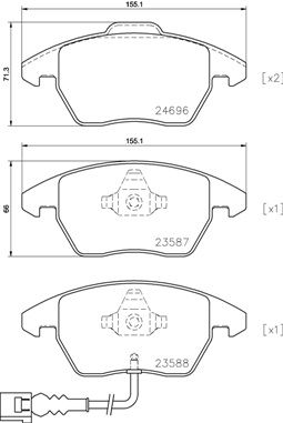 Bremsbelagsatz, Scheibenbremse Vorderachse Brembo P 85 146X von Brembo