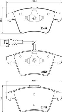 Bremsbelagsatz, Scheibenbremse Vorderachse Brembo P 85 149 von Brembo