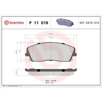 Bremsbelagsatz BREMBO P 11 019 von Brembo