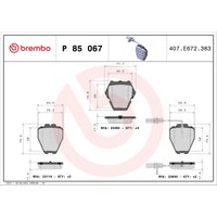 Bremsbelagsatz BREMBO P 85 067 von Brembo