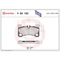 Bremsbelagsatz BREMBO P 85 103 von Brembo