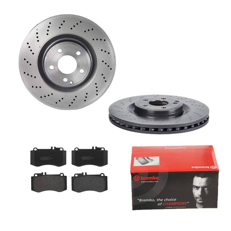 Bremsen Set Bremsscheiben Bremsbeläge Brembo vorne für Mercedes Benz CLS C218 X218 von Brembo