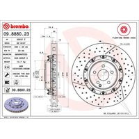 Bremsscheibe BREMBO 9888023 vorne, belüftet, geschlitzt, hochkarbonisiert, 1 Stück von Brembo