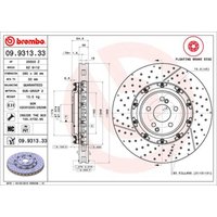 Bremsscheibe BREMBO 9931333 vorne, belüftet, geschlitzt, hochkarbonisiert, 1 Stück von Brembo