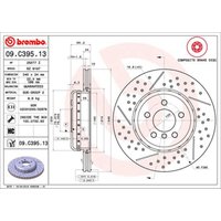 Bremsscheibe BREMBO 09C39513 hinten, belüftet, geschlitzt, hochkarbonisiert, 1 Stück von Brembo