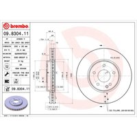 Bremsscheibe BREMBO 9830411 vorne, belüftet, hochkarbonisiert, 1 Stück von Brembo