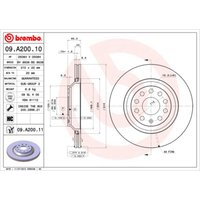 Bremsscheibe BREMBO 09A20011 hinten, belüftet, hochkarbonisiert, 1 Stück von Brembo