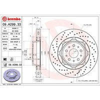 Bremsscheibe BREMBO 09A29933 vorne, belüftet, hochkarbonisiert, 1 Stück von Brembo