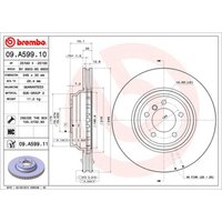 Bremsscheibe BREMBO 09A59911 vorne, belüftet, hochkarbonisiert, 1 Stück von Brembo