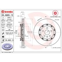 Bremsscheibe BREMBO 09A66513 vorne, belüftet, hochkarbonisiert, 1 Stück von Brembo