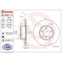 Bremsscheibe BREMBO 09B33721 vorne, belüftet, hochkarbonisiert, 1 Stück von Brembo