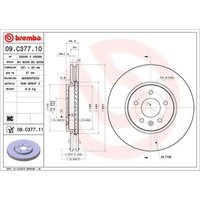 Bremsscheibe BREMBO 09C37711 vorne, belüftet, hochkarbonisiert, 1 Stück von Brembo