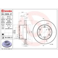 Bremsscheibe BREMBO 09C63921 hinten, belüftet, hochkarbonisiert, 1 Stück von Brembo