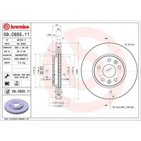 Bremsscheibe BREMBO 09C65511 vorne, belüftet, hochkarbonisiert, 1 Stück von Brembo