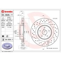 Bremsscheibe BREMBO 09C82811 vorne, belüftet, hochkarbonisiert, 1 Stück von Brembo