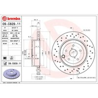 Bremsscheibe BREMBO 09C82911 hinten, belüftet, hochkarbonisiert, 1 Stück von Brembo