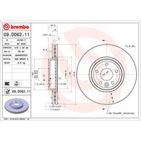 Bremsscheibe BREMBO 09D06211 vorne, belüftet, hochkarbonisiert, 1 Stück von Brembo