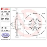 Bremsscheibe BREMBO 09D06411 vorne, belüftet, hochkarbonisiert, 1 Stück von Brembo