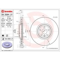 Bremsscheibe BREMBO 09D06421 vorne, belüftet, hochkarbonisiert, 1 Stück von Brembo