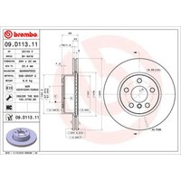 Bremsscheibe BREMBO 09D11311 vorne, belüftet, hochkarbonisiert, 1 Stück von Brembo