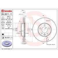 Bremsscheibe BREMBO 09D21111 vorne, belüftet, hochkarbonisiert, 1 Stück von Brembo