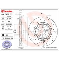 Bremsscheibe BREMBO 09D48233 hinten, belüftet, hochkarbonisiert, 1 Stück von Brembo