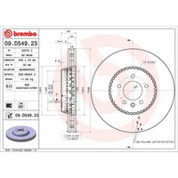 Bremsscheibe BREMBO 09D54923 vorne, belüftet, hochkarbonisiert, 1 Stück von Brembo