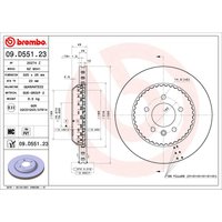 Bremsscheibe BREMBO 09D55123 hinten, belüftet, hochkarbonisiert, 1 Stück von Brembo