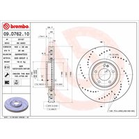 Bremsscheibe BREMBO 09D76210 vorne, belüftet, hochkarbonisiert, 1 Stück von Brembo