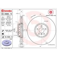 Bremsscheibe BREMBO 09D89613 vorne, belüftet, hochkarbonisiert, 1 Stück von Brembo