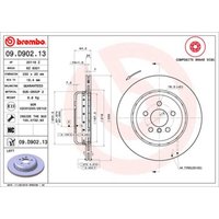 Bremsscheibe BREMBO 09D90213 hinten, belüftet, hochkarbonisiert, 1 Stück von Brembo