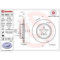 Bremsscheibe BREMBO 09D90313 hinten, belüftet, hochkarbonisiert, 1 Stück von Brembo