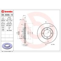 Bremsscheibe BREMBO 09.5009.10, vorne, belüftet , 1 Stück von Brembo