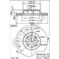 Bremsscheibe BREMBO 09.5124.10, vorne, belüftet , 1 Stück von Brembo