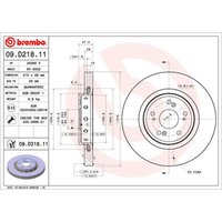 Bremsscheibe BREMBO 09D21811 vorne, belüftet, 1 Stück von Brembo