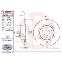 Bremsscheibe BREMBO 09N36011 vorne, belüftet, 1 Stück von Brembo