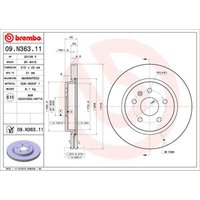 Bremsscheibe BREMBO 09N36311 hinten, belüftet, 1 Stück von Brembo