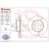 Bremsscheibe BREMBO 09A45810 vorne, belüftet, 1 Stück von Brembo