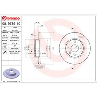 Bremsscheibe BREMBO 8973910 hinten, voll, 1 Stück von Brembo