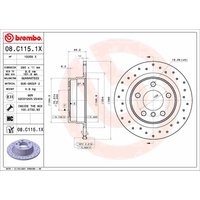 Bremsscheibe BREMBO XTRA LINE BREMBO 08.C115.1X, 1 Stück von Brembo