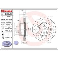 Bremsscheibe BREMBO XTRA LINE BREMBO 09.C114.1X, 1 Stück von Brembo