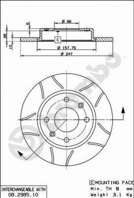 Bremsscheibe Brembo 08.2985.75 von Brembo