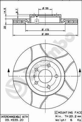 Bremsscheibe Vorderachse Brembo 09.4939.76 von Brembo