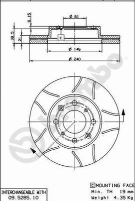 Bremsscheibe Vorderachse Brembo 09.5285.75 von Brembo