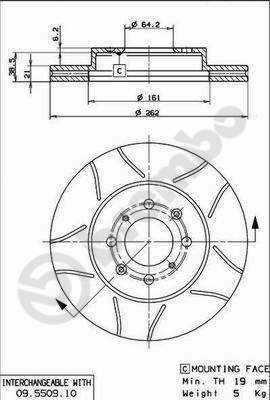 Bremsscheibe Vorderachse Brembo 09.5509.75 von Brembo