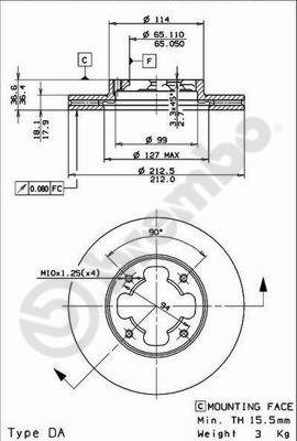 Bremsscheibe Vorderachse Brembo 09.5867.10 von Brembo